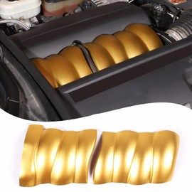 Lcojicep - calcomanía decorativo de entrada de aire para motor de coche, compatible con Corvette C6 2005-2013, con accesorios interiores de aleación de aluminio (amarillo)