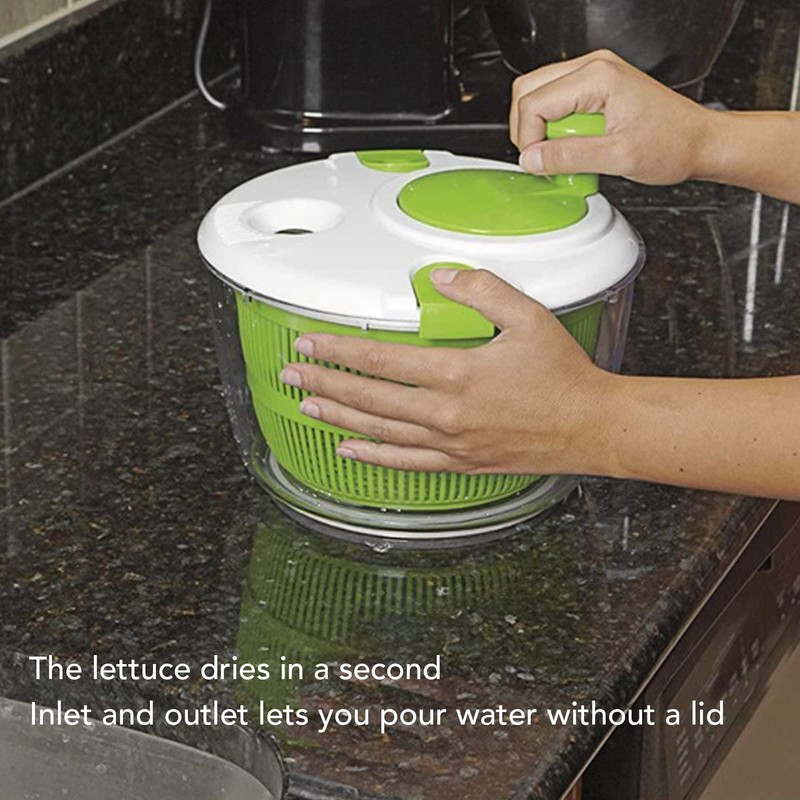 Spinner de lechuga, secadora manual de verduras, de drenaje, deshidratación