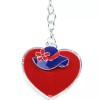 Unbranded Red Heart Purple Hat Charm Keychain Key Ring Society