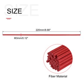 MECCANIXITY Fiber Reed Diffuser Sticks 8.6" x3mm for Aroma Fragrance Essential Oil, Red Pack of 50