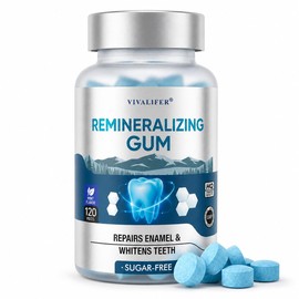 Remineralizing Chewing Gum for Enamel Strength, 120 Count Nano Hydroxyapatite Gum with Xylitol Sugar Free Oral Care Mints for Fresh Breath and Dry Mouth Support