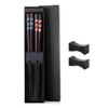 Haosell 2 Pairs Set Chopsticks Black + 2 Pieces Chopsticks