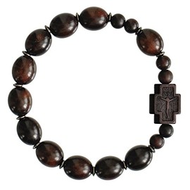 Jujube Wood Oval 12mm Rosary Bracelet, 10mm, Wood