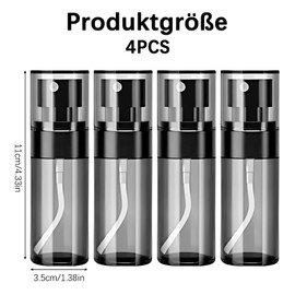 4PCS Kleine Sprühflasche, Zerstäuber Sprühflasche, Mini Sprühflaschen Zum Befüllen, Feine Zerstäubung Für Kosmetik Und Reinigung, Sie Sind für Häusliche Reinigung und Reisen Gedacht