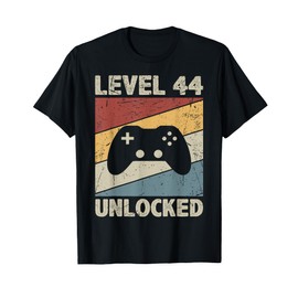 Level 44 Unlocked Video Gamer 44th Birthday Gift Vintage T-Shirt