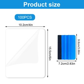 APOMOONS Pack of 100 A6 Laminating Pouches with Scraper, Cold Laminating Film, Ultrasonic Pictures, Laminating Pouches with No Machine Required for Office Documents, Life Photos, Children's Doodle