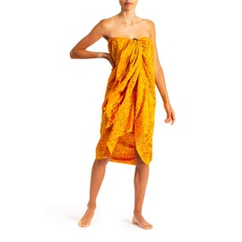 PANASIAM Sarong B303 orange leaf, L