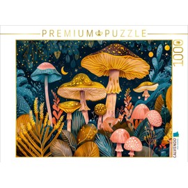 CALVENDO Puzzle Pastel Mushroom Magic and Little Fox | 1000 Pieces Size 25" x 19"