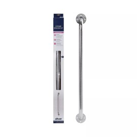 Drive 12124-3 Chrome Knurled Grab Bar 24"
