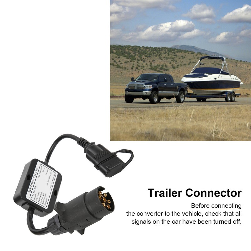 Trailer Connector European 7 Pin to American 4 Pin Taillight