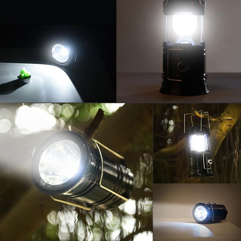 LED Camping Lantern USB or Solar Powered Rechargeable Emergency Lights