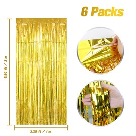 Gold Backdrop Silver Backdrop Photo Foil Fringe Curtain Birthday Decorations Backdrop Curtain Streamers Gold Streamers Backdrop for Birthday Photo Booth Graduation Decoroations 2025 Silver Backdrop