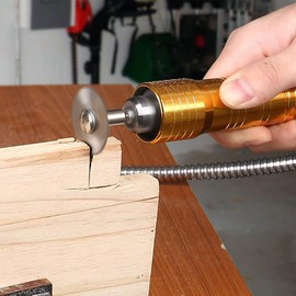 WADY 6 Hojas de sierra rotativas, cuchillas de corte de rueda de disco de sierra de acero con mandril de vástago recto de 1/8 y 1/4 pulgadas, para taladros herramientas giratorias (Plata)