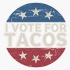 I Vote for Tacos Funny Election Sticker Bumper Sticker Vinyl