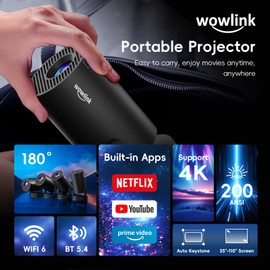 Projector 1080P with WiFi and Bluetooth Black