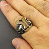 Natural Tiger Eye Stone Solid 925 Sterling Silver Scorpion Design