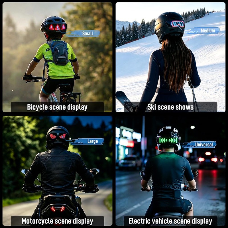 Smart LED Helmet Light with APP Control – 4-in-1 Motorcycle