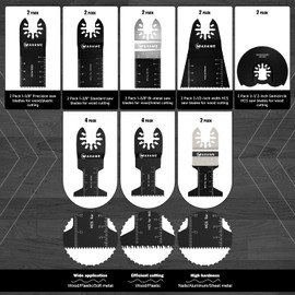 MaxAwe 22 PCS Multitool Blades, Oscillating Saw Blades Set Quick Release Multi-Tool Accessories for Plastic Wood Metal Cutting, Compatible with Dewalt Makita Milwaukee Decker