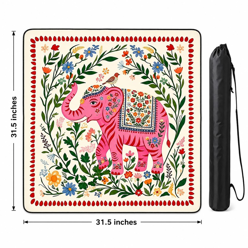 NYNPPUE Mahjong Mat 31.5 x 31.5 Inch, Non-Slip Neoprene Rubber