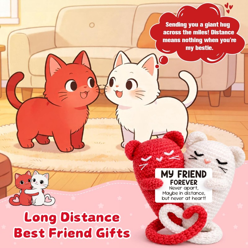 Buouforau for Women,Crochet Hug Cat Gifts Bestie BFF Coworker