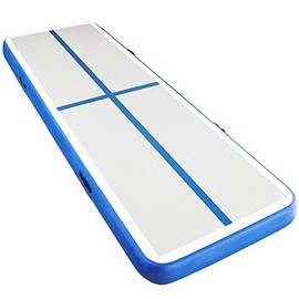 Toppay Tumbling Air Track Inflatable Gym Mat Training Air Floor (Blue, 4Mx1Mx0.1M)