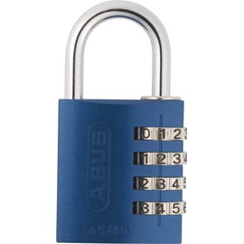 ABUS 145/20 Combination Lock, Solid Aluminium Padlock, Blue