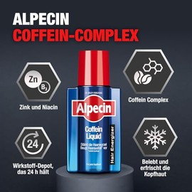 Tónico Capilar Alpecin Caffeine Liquid – Pack de 4 x 200 ml – Previene la Caída Hereditaria del Cabello en Hombres – Fortalece la Raíz Capilar – Sin Necesidad de Lavado Diario