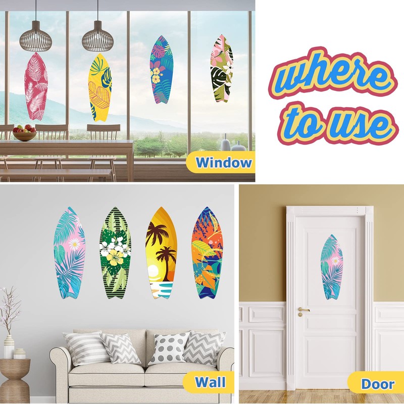 8 Pcs 9 1/2" x 28" Surfboards Cut out Cardboard