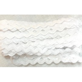 1/4 pulgadas (6 mm) Metallic RIC RAC trenzado - Borde plano metálico - -, costura, acolchado - 30 pies (blanco RIC RAC 10y)