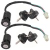 2 Pack 4 Wires Ignition Switch with Keys Waterproof Dustproof