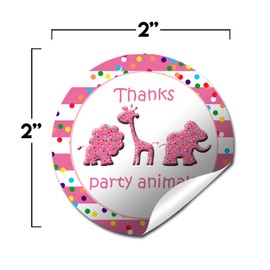 Animal Cookies and Crackers Circus Themed Thank You Sticker Labels for Kids, 40 2" Party Circle Stickers by AmandaCreation, Great for Party Favors, Envelope Seals & Goodie Bags