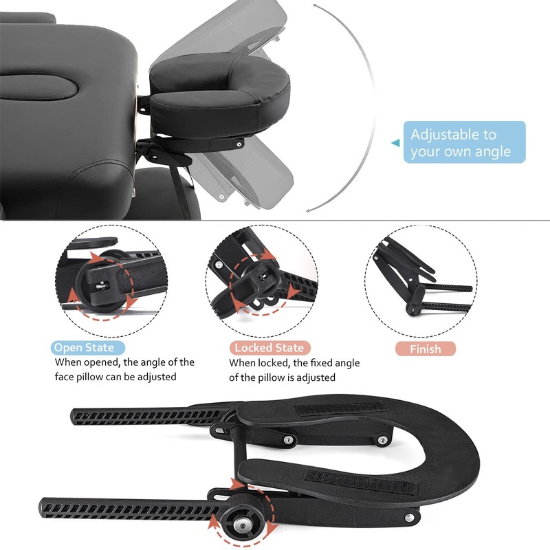 Noverlife Adjustable Massage Table Face Cradle, Massage Headrest Cradle with