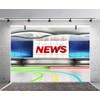 Leyiyi 5x3ft News Broadcast Hall Backdrop Microphone TV Show Record