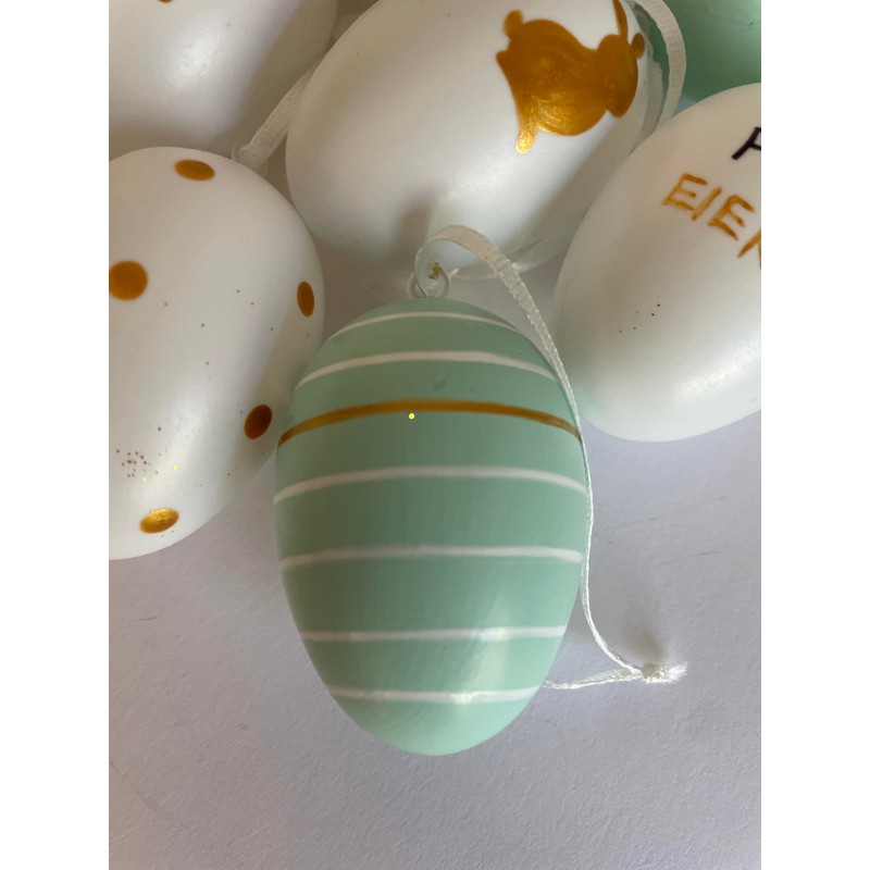 khevga Decorative Easter: Easter Decoration Easter Eggs with Ribbon for