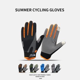 ANJMEICH Cycling Gloves Thin for Outdoor Mountain Bike Anti-Slip Breathable Mountain Climbing Sports Gym Gloves (Green, Small)