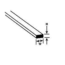 Plastruct 1.0 x 2.0mm Strips 10pcs # MS-408