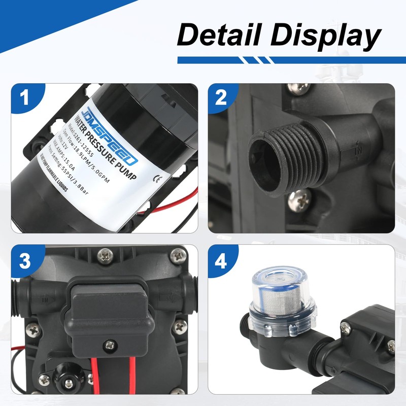 DICMIC 5.0 GPM 12V DC 55 PSI Revolution Water Pump