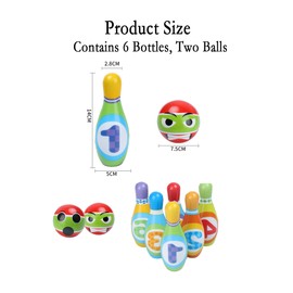 JIAMIAN Mini Kids Bowling Set, 6 Pins And 2 Balls, Soft Bowling Set, Multi-Coloured, Indoor Outdoor Educational Learning Toy For Children, Toys For Children 3+ Years Old