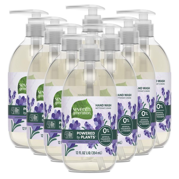 Seventh Generation Hand Soap, Lavender Flower & Mint, 12 oz, 8 Pack (Packaging May Vary)