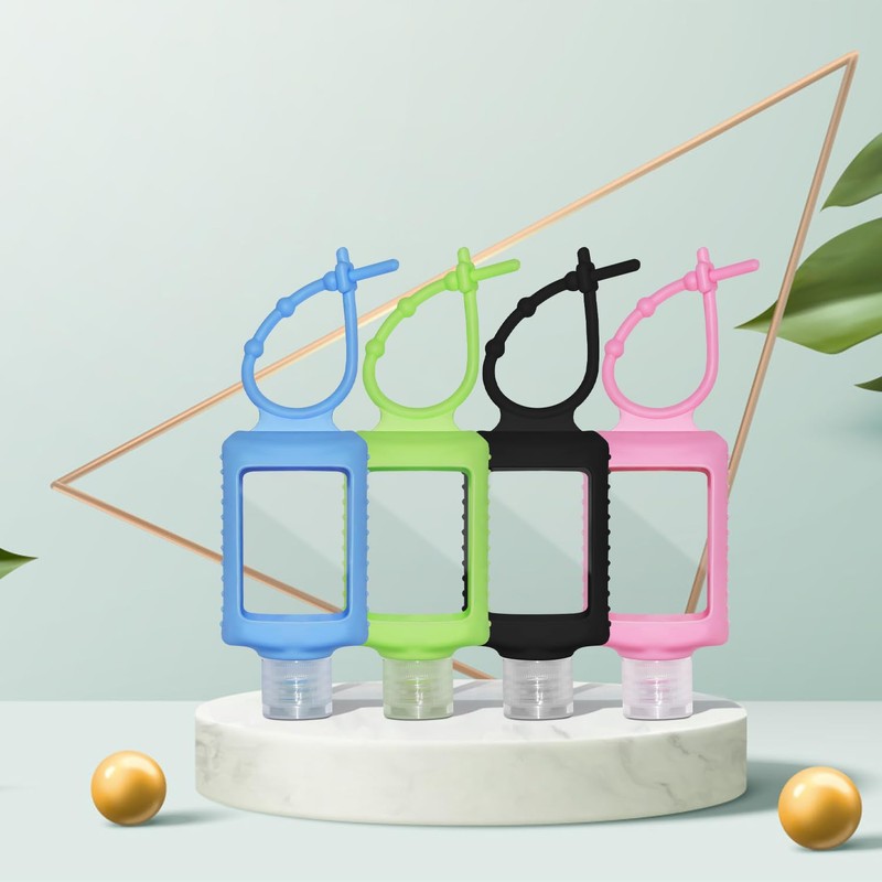 JRINYE 4 Pack Travel Size Bottles with Silicone Keychain Empty