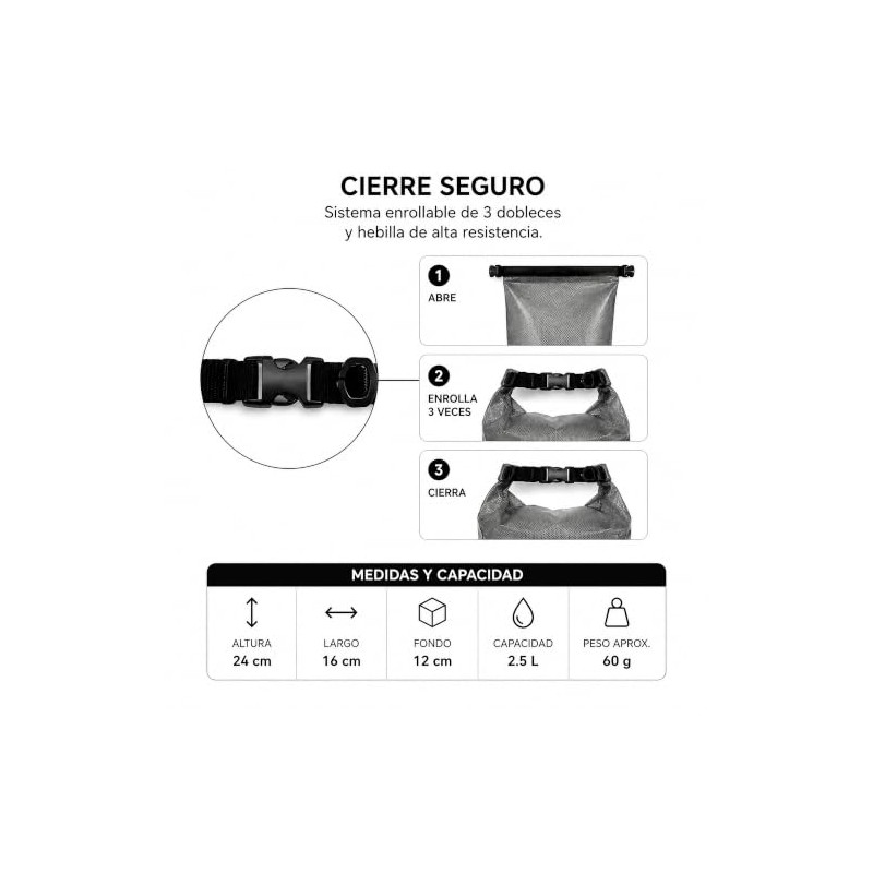 Set de 2 Bolsas Secas - Impermeables y Reutilizables para