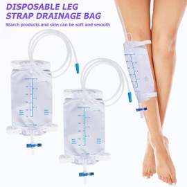Urine Bag Leg Bag: 500 ml Leg Bag Urine Drainage Bag Urine Collection Bag Drainage Bag with 2 Straps Urine Bag with Valve and T-Drain Urine Drainage Bag Drainage Bag (Pack of 8)