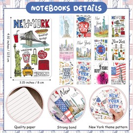 Sayglossy 24 Pcs New York City Notebooks New York Souvenirs NYC Gifts New York City Notepads NY Notebooks Bulk for NY Lover Souvenirs Traveler Gifts Office Supplies, 12 Styles