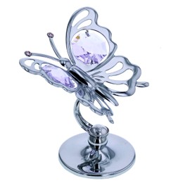 Crystocraft Keepsake Gift Ornament - Silver Butterfly made with Swarvoski Crystals by CRYSTOCRAFT
