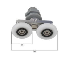 4Pcs Curved Shower Door Rollers,Bathroom Rollers,25mm Door Roller Replacement Part,Shower Glass Door Rollers,Double Sliding Roller
