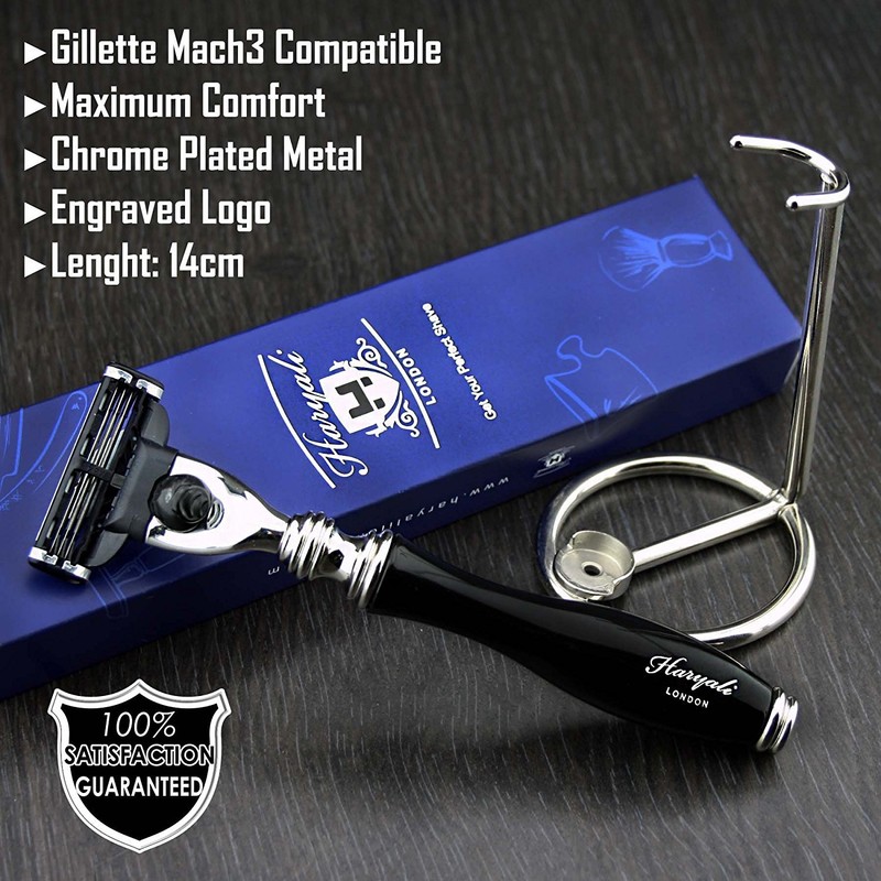Haryali London 3 Edge Razor with Black Colour on Handle