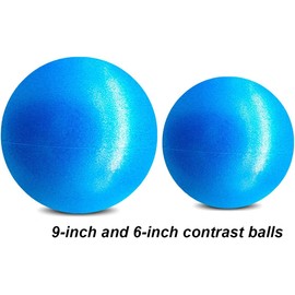 MOMPLUS 6 Inch Exercise Pilates Mini Yoga Balls Barre for Home Stability Squishy Training Physical Therapy Improves Balance Core Strength Comes with Pump(Grey,6 Inch)