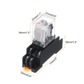 sourcing map 6 Set AC110V Electromagnetic Power Relay 8-Pin AC/DC DPDT 2NO+2NC Relay Coil with Socket Base for Industrial, Home Appliances and DIN Rail System with LED Indicator