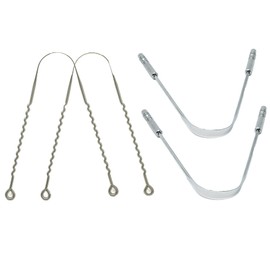 Wonder Care Zungenschaber aus rostfreiem Edelstahl SAE 304, 2 Zick-Zack-Form und 2 Rohrgriff-Design, 4 Stück