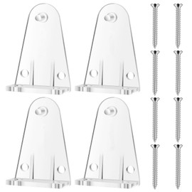 Blinds Hold Down Brackets 4 Pack, Clear Plastic Bottom Rail Holder Clips for 1 Inch Mini Blinds & Horizontal Venetian Blinds, Durable Replacement Parts for Windows, Doors & RV Shades